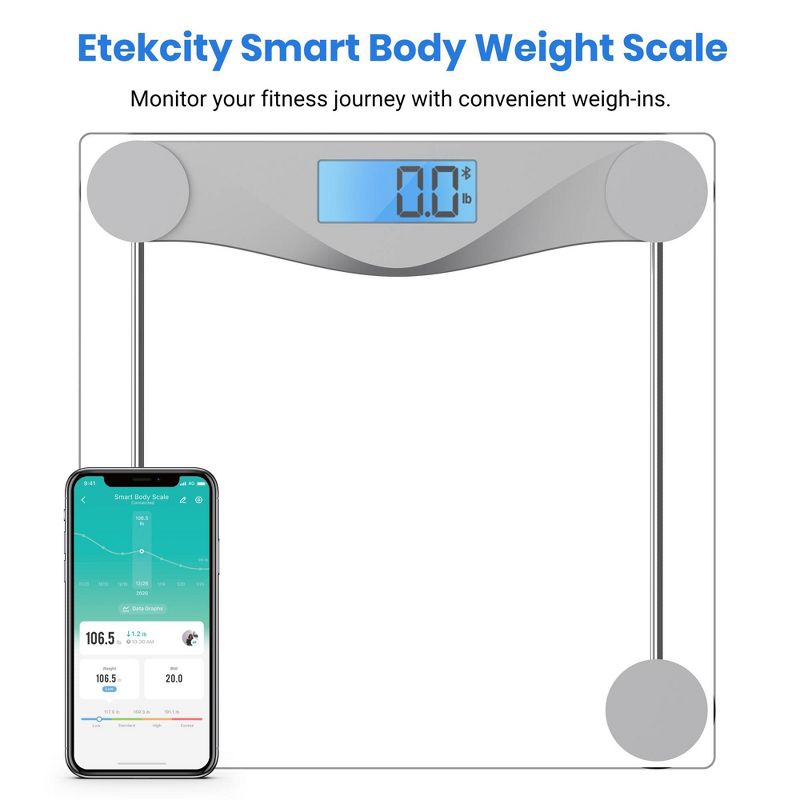 Smart Glass Body Weight Scale with Digital Display - Etekcity, 5 of 13