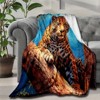 Lomsoe Vintage Tiger Print Flannel Throw BlanketLightweight Flannel Bed All-Season Cozy Plush Blanket Christmas Gift. - 4 of 4