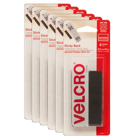 Velcro® Sticky Back™ 3-1/2 Strips, Black, 4 Sets Per Pack, 6