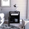 GlasFlength Nightstands Modern Nightstand Bedroom Nightstand Elegant Bedside Table with Drawer for Living Room, Black, 13.42"*19.88"*23.07" - 3 of 4
