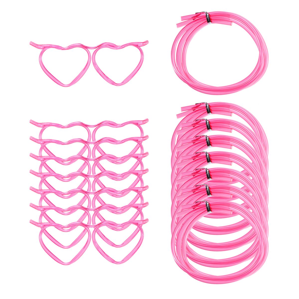 Unique Bargains Reusable Plastic Creative Eyeglasses Straws for Fun Parties 8 Pcs