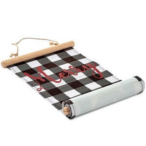 The Lakeside Collection Plaid Holiday Decor - Black and White 70" Banner 1 Pieces - 1 of 4