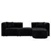 Luxury Modern Curved 4-Seater Modular Corduroy Sectional Sofa, Minimalist Cloud Couch with Movable Ottoman for Living Room Apartment - 4 of 4