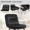Arceso Bar Stools Set of 2, Double-Layer Upholstered Counter Height Bar Stools , 24 Inch Faux Leather Barstools with Back and Footrest - 3 of 4