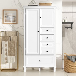 NicBex Bathroom Storage Cabinet with 3 Drawers,Tall Storage Cabinet with 4 Adjustable Shelves for Living/Kitchen/Office - 1 of 4