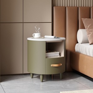 Christopher Knight Home Emmie Modern Round Nightstand with Storage Drawer and Open Shelf - 1 of 4