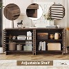 Jojoka 30inch Walnut Sideboard Cabinet - Farmhouse Storage Cabinet with Adjustable Shelves,Brown - 4 of 4