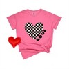 Simply Sage Market Women's Checkered Heart Black Short Sleeve Garment Dyed Tee - 3 of 4