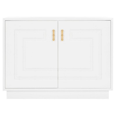 Ruben Lacquer Bamboo Cabinet White - Safavieh