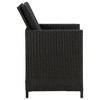 vidaXL Patio Chairs 4 pcs Set - Poly Rattan, Black with Cushions - Modern Style, Weather Resistant - 4 of 4