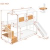 Twin Over Twin Metal Bunk Bed, Metal Housebed with Slide and Storage Stair, Black with Black Slide - 4 of 4