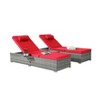 Okak 2-Piece Outdoor PE Wicker Lounge Chair Set,Handwoven Waterproof Chaise Loungers with 5-Position Adjustable for Garden,Deck,Poolside - 2 of 4