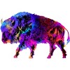 Junior's Design By Humans Rainbow Buffalo By ZeichenbloQ T-Shirt - 2 of 3