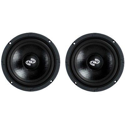 2) Pyle Pro 8 Inch 360 Watt 8-Ohm Black Driver Mid Range Audio Speakers | PDMR8