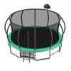 Jump Into Fun 15 FT Pumpkin Style Big Trampoline With Basketball Hoop Ladder Enclosure Net And Anti Rust Coating Easy To Install For Kids & Adults - 3 of 4