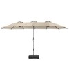 Sonkuki 15×9FT Outdoor Patio Market Double-Side Umbrella with Extra Large Base, Canopy and Sand Bags - 2 of 4