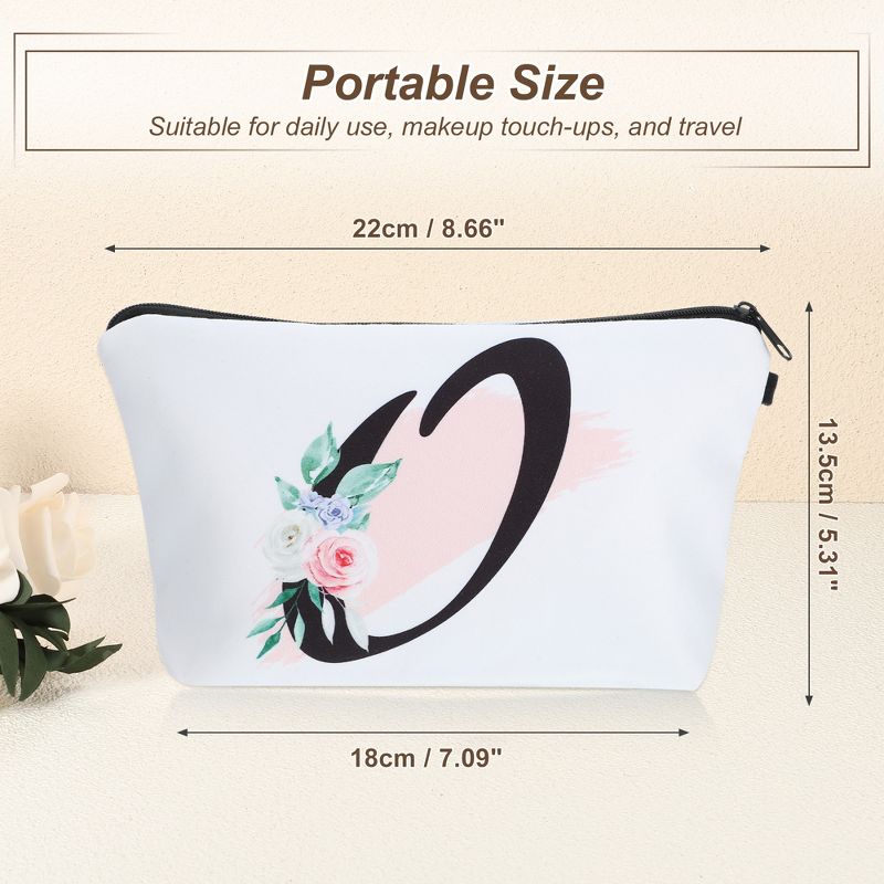 Unique Bargains Large Capacity Zipper Personalized Small Makeup Bag White, 5 of 7