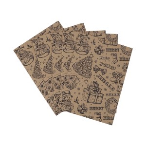 Unique Bargains Gift Wrap Paper Yellow Kraft 27.56 " x 19.69 " 5 Pcs - 1 of 4