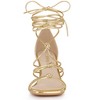 Allegra K Women's Square Toe Lace Up Strappy Chunky High Heels Sandals - 3 of 4