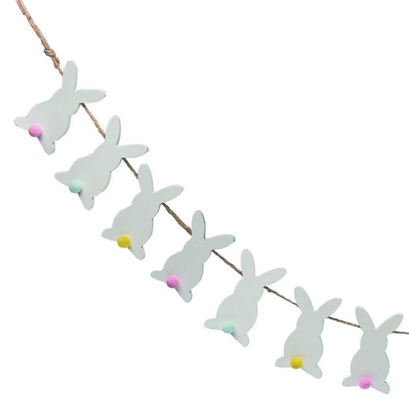 Transpac Wood Off-White 55 in. Spring Bunny Garland, 2 of 5