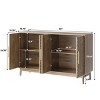 55'' Carved Door Sideboard with Adjustable Shelves,Wood Accent Storage Cabinet for Living Room,Dining Room,Entryway-Baofuwish - 4 of 4