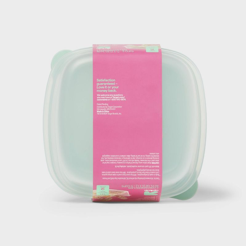 Deep Square Food Storage Containers - 40 fl oz/2ct - up &#38; up&#8482;, 3 of 4