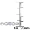 EVERLY JEWELRY | Sterling Silver 1/4 CT TGW Created White Sapphire and 1/10 CT TW Diamond Infinity Heart Ring - 4 of 4