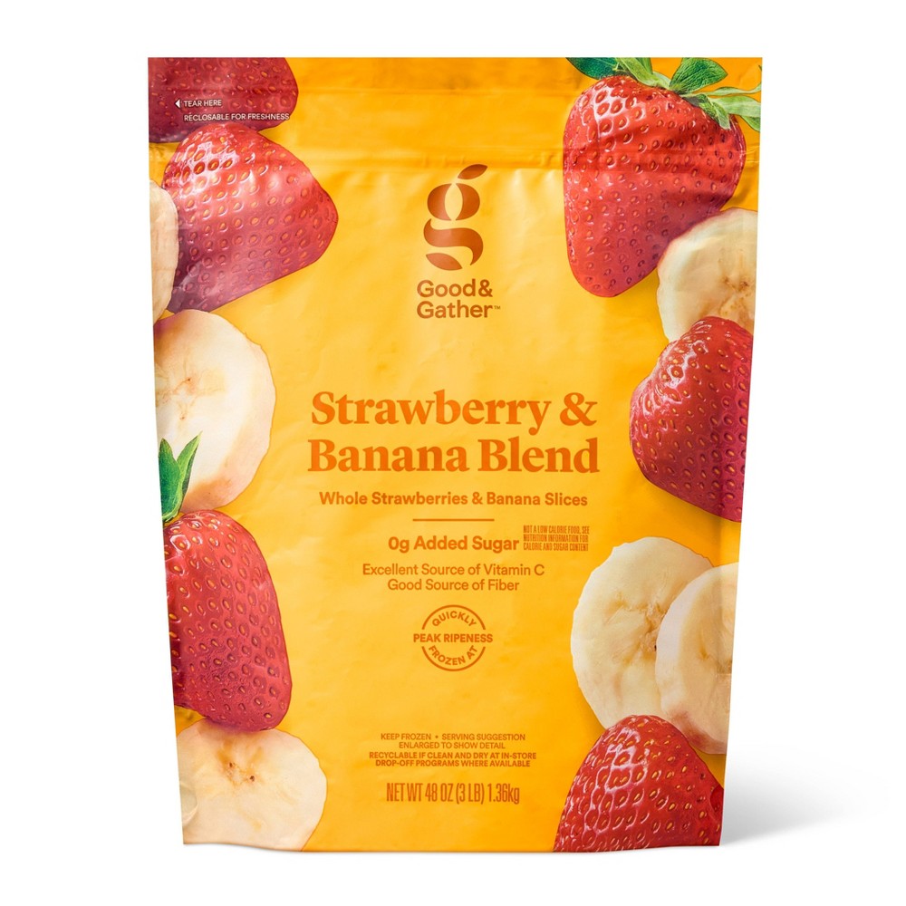 WHOLE STRAWBERRIES & BANANA BLEND SLICES