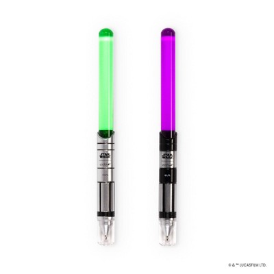 Yoobi Star Wars Writing Set 2pk Green & Purple Lightsaber