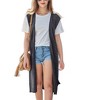 Womens Long Vests Sleeveless Draped Lightweight Open Front Sweater Cardigan Layering Vest - 2 of 4