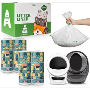 Pre-Separated Litter Box Liners, 9-11 Gallon Clear Waste Bags Compatible with Self-Cleaning & Automatic Boxes - 1 of 4