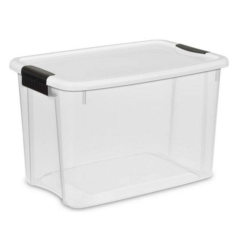 Sterilite 30 Quart Clear Plastic Stackable Storage Container Bin Box Tote with White Latching Lid Organizing Solution for Home & Classroom, 2 of 7