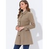 INSPIRE CHIC Women's Peter Pan Collar Single Breasted Winter Long Overcoat - 3 of 4