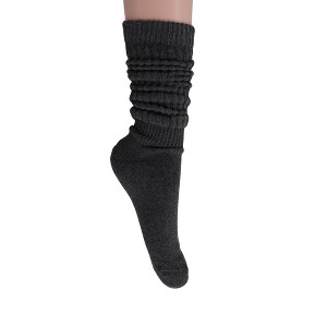 Women’s Premium Slouchy Scrunch Socks – 1 Pair, Soft Cotton Boot Socks, Knee-High or Crew, Shoe Size 5-10 - 1 of 1