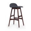 XIYUYEU Bistro Chairs, Mid-Century Modern Upholstered Low Back Barstools (Set of 2), Charcoal, Walnut Finish - 4 of 4