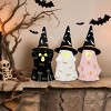 Halloween Decorations Indoor, Set of 3 Ceramic Halloween Ghosts w/Witch Hats, Cute Spooky Lighted Decor Ghost Figurines Witch Hat Scary Pumpkin - 4 of 4