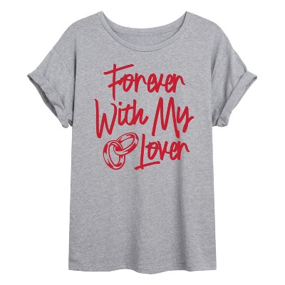 Women's - Instant Message - Forever With My Lover Oversized Graphic T-Shirt