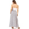 Women's 2023 Maxi Skirt - Flowy A-Line Summer Skirt with Elastic High Waist (Reg & Plus Size) Blue Floral - 4 of 4