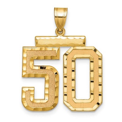 Black Bow Jewelry 14k Yellow Gold, Varsity Collection, Large D/C Pendant Number 50