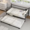 Garvee Twin Daybed with Trundle,Day Bed with LED Lights & Charging Station, Metal Bed Frame with Pull Out Trundle for Living Room, Small Spaces - 2 of 4