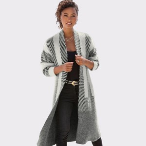 Women's Color Block Stripe Cardigan - LASCANA - 1 of 4