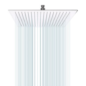 SEVOBAL Shower Faucets 16 Inch Chrome Rain Shower Head, Square Ultra Thin 304 Stainless Steel High Pressure Shower Head, Silver, 16"*16"*2.5" - 1 of 4