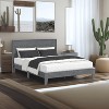 Galano Payne Luxe Platform Bed with Headboard in Oslo Oak, Black Oak, Concrete Gray, Dusty Gray Oak, Knotty Oak, Amber Walnut - 3 of 4