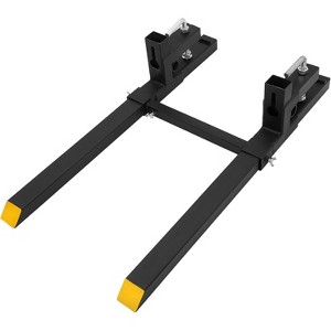 Clamp on Pallet Forks Heavy Duty Tractor Forks with Adjustable Stabilizer Bar Quick Attach Pallet Fork - 1 of 4