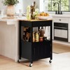 Tangkula Small Kitchen Island on Wheels Mobile Trolley Cart Barn Door Drawer Hooks - 2 of 4