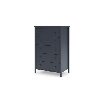 Navy Blue Transitional 5-Drawer Tall Dresser with Levelers