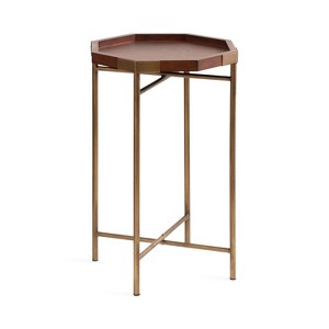 Kate and Laurel Occonor Octagon Wood Side Table, 15x15x24, Walnut Brown - 1 of 4