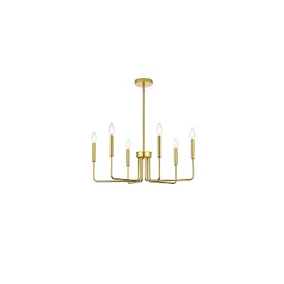 Elegant Lighting Willa 26 inch Pendant Light in Brass