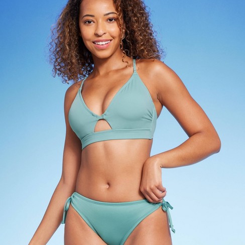 Women's Longline Keyhole Underwire Bikini Top - Shade & Shore™ Green 38DD