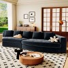 115.7 Inch Modular Sofa Couch, 4-Seater Sofa with Curved Silhouette, Upholstered Chenille Jacquard Sofa with Cushion-Coolbibila - 2 of 4